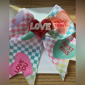 New Valentines Day candy heart hair bow